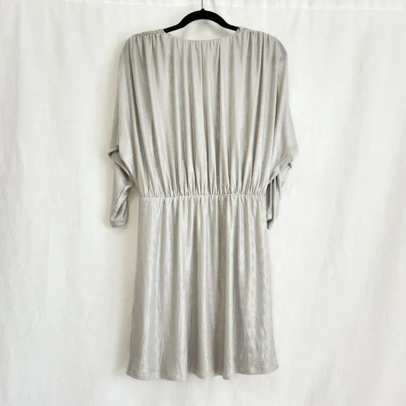 PARKER Silver Metallic Flattering Cocktail Mini Dress Size M NEW NO TAGS! - Picture 3 of 16